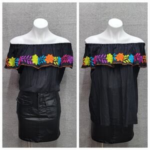 NATIVA FIESTA MEXICAN EMBROIDERED BLOUSE